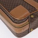 CELINE Attache Case Macadam Canvas Trunk PVC Brown Gold Auth 182603-9