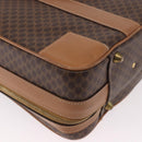 CELINE Attache Case Macadam Canvas Trunk PVC Brown Gold Auth 182603-16