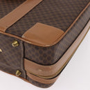 CELINE Attache Case Macadam Canvas Trunk PVC Brown Gold Auth 182603-17