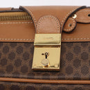 CELINE Attache Case Macadam Canvas Trunk PVC Brown Gold Auth 182603-18