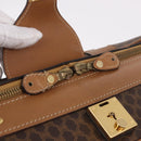 CELINE Attache Case Macadam Canvas Trunk PVC Brown Gold Auth 182603-20