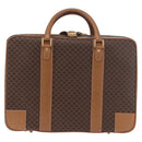 CELINE Attache Case Macadam Canvas Trunk PVC Brown Gold Auth 182603-13