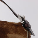 FENDI Mamma Baguette Schoudertas Harako leer Beige Zilver Auth 182607A-15