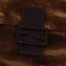FENDI Mamma Baguette Schoudertas Harako leer Beige Zilver Auth 182607A-16