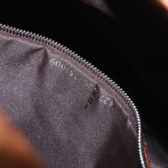 FENDI Mamma Baguette Schoudertas Harako leer Beige Zilver Auth 182607A