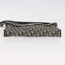 Christian Dior Trotter Canvas Schoudertas Marinegoud Auth 182609-5