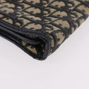 Christian Dior Trotter Canvas Schoudertas Marinegoud Auth 182609-10