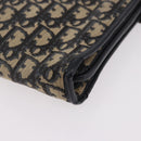 Christian Dior Trotter Canvas Schoudertas Marinegoud Auth 182609-14