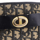 Christian Dior Trotter Canvas Schoudertas Marinegoud Auth 182609-17