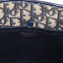 Christian Dior Trotter Canvas Schoudertas Marinegoud Auth 182609-11