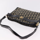 Christian Dior Trotter Canvas Schoudertas Marinegoud Auth 182609-6