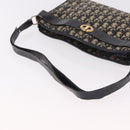 Christian Dior Trotter Canvas Schoudertas Marinegoud Auth 182609-7
