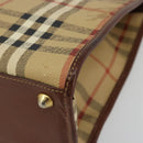 Burberrys Nova Check Hand Bag PVC Beige Gold Auth 182610A-9