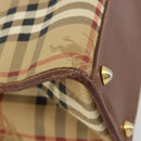 Burberrys Nova Check Hand Bag PVC Beige Gold Auth 182610A-16