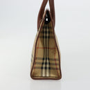 Burberrys Nova Check Hand Bag PVC Beige Gold Auth 182610A-4