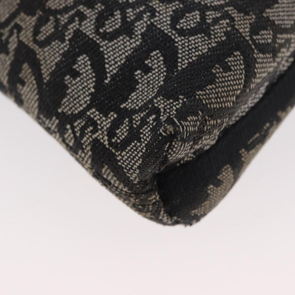Christian Dior Trotter Canvas Accessoire-Tasche Grau Silber Auth 182611SAV