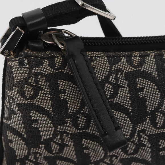 Christian Dior Trotter Canvas Accessoire-Tasche Grau Silber Auth 182611SAV