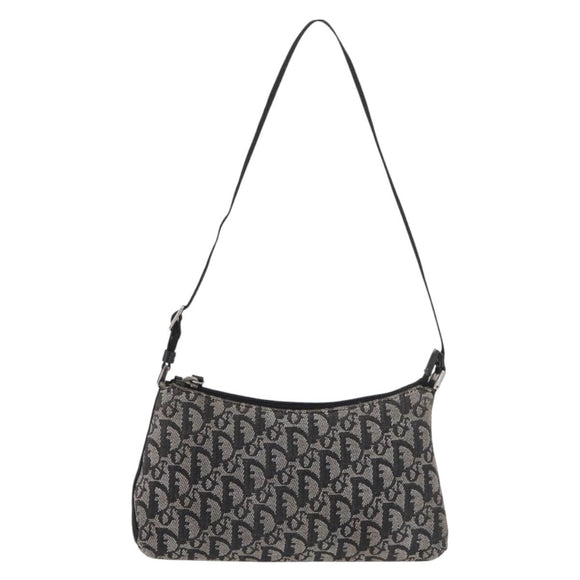 Christian Dior Trotter Canvas Accessoire-Tasche Grau Silber Auth 182611SAV