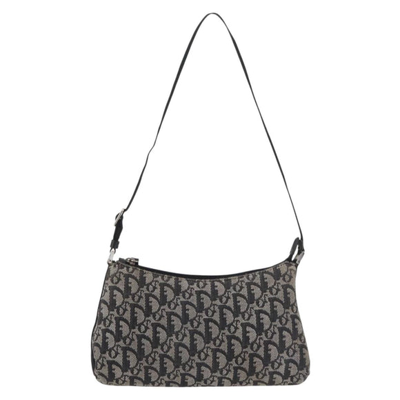 Christian Dior Trotter Canvas Accessoire-Tasche Grau Silber Auth 182611SAV