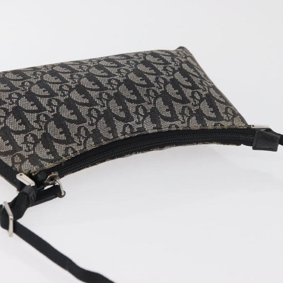 Christian Dior Trotter Canvas Accessoire-Tasche Grau Silber Auth 182611SAV