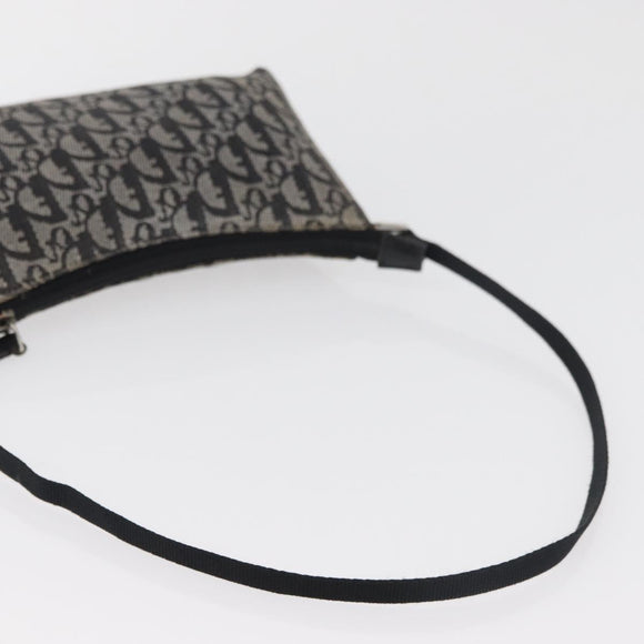 Christian Dior Trotter Canvas Accessoire-Tasche Grau Silber Auth 182611SAV