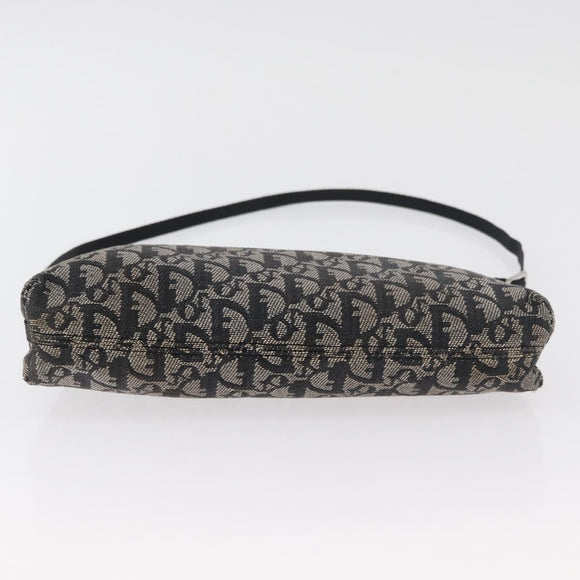 Christian Dior Trotter Canvas Accessoire-Tasche Grau Silber Auth 182611SAV