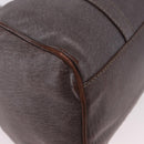 FENDI Mamma Baguette Handtas Leer Bruin Zilver Auth 182613A-10