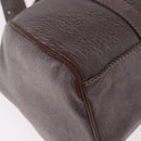 FENDI Mamma Baguette Handtas Leer Bruin Zilver Auth 182613A-12