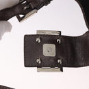 FENDI Mamma Baguette Handtas Leer Bruin Zilver Auth 182613A-15