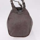 FENDI Mamma Baguette Handtas Leer Bruin Zilver Auth 182613A-5