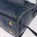 Miu Miu Hand Bag Leather 2way Navy Gold Auth 182614A-18