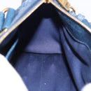 Miu Miu Hand Bag Leather 2way Navy Gold Auth 182614A-24