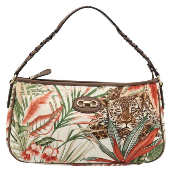 Salvatore Ferragamo Gancini Animalmuster Tasche Canvas Mehrfarbig Original 182618A