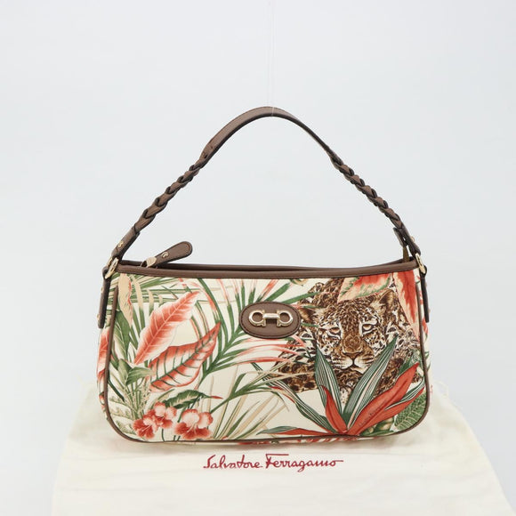 Salvatore Ferragamo Gancini Animalmuster Tasche Canvas Mehrfarbig Original 182618A