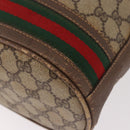 GUCCI GG Supreme Web Sherry Line Shoulder Bag PVC Beige Gold Auth 182622-9