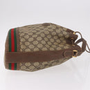 GUCCI GG Supreme Web Sherry Line Shoulder Bag PVC Beige Gold Auth 182622-3