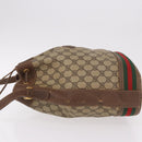 GUCCI GG Supreme Web Sherry Line Shoulder Bag PVC Beige Gold Auth 182622-4