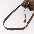 GUCCI GG Supreme Web Sherry Line Shoulder Bag PVC Beige Gold Auth 182622-7