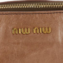 Miu Miu Hand Bag Leather 2way Beige Gold Auth 182623SAM-20