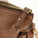 Miu Miu Hand Bag Leather 2way Beige Gold Auth 182623SAM-21