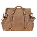 Miu Miu Hand Bag Leather 2way Beige Gold Auth 182623SAM-2