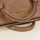 Miu Miu Hand Bag Leather 2way Beige Gold Auth 182623SAM-7