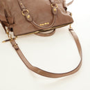 Miu Miu Hand Bag Leather 2way Beige Gold Auth 182623SAM-8