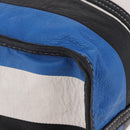 BALENCIAGA Bazaar Shopper M Tote Bag Leather Blue Silver 443097 Auth 182625-9
