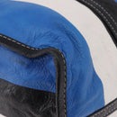 BALENCIAGA Bazaar Shopper M Tote Bag Leather Blue Silver 443097 Auth 182625-16