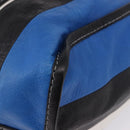 BALENCIAGA Bazaar Shopper M Tote Bag Leather Blue Silver 443097 Auth 182625-17