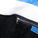 BALENCIAGA Bazaar Shopper M Tote Bag Leather Blue Silver 443097 Auth 182625-22