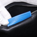 BALENCIAGA Bazaar Shopper M Tote Bag Leather Blue Silver 443097 Auth 182625-12