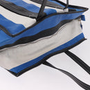 BALENCIAGA Bazaar Shopper M Tote Bag Leather Blue Silver 443097 Auth 182625-7