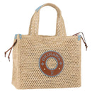 LOUIS VUITTON On the Go MM Tote Bag Raffia Okinawa Only Beige LV Auth 182627SAM-1